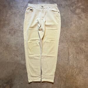 Vintage 80s Lee Riders Yellow Tapered Jeans 32x30